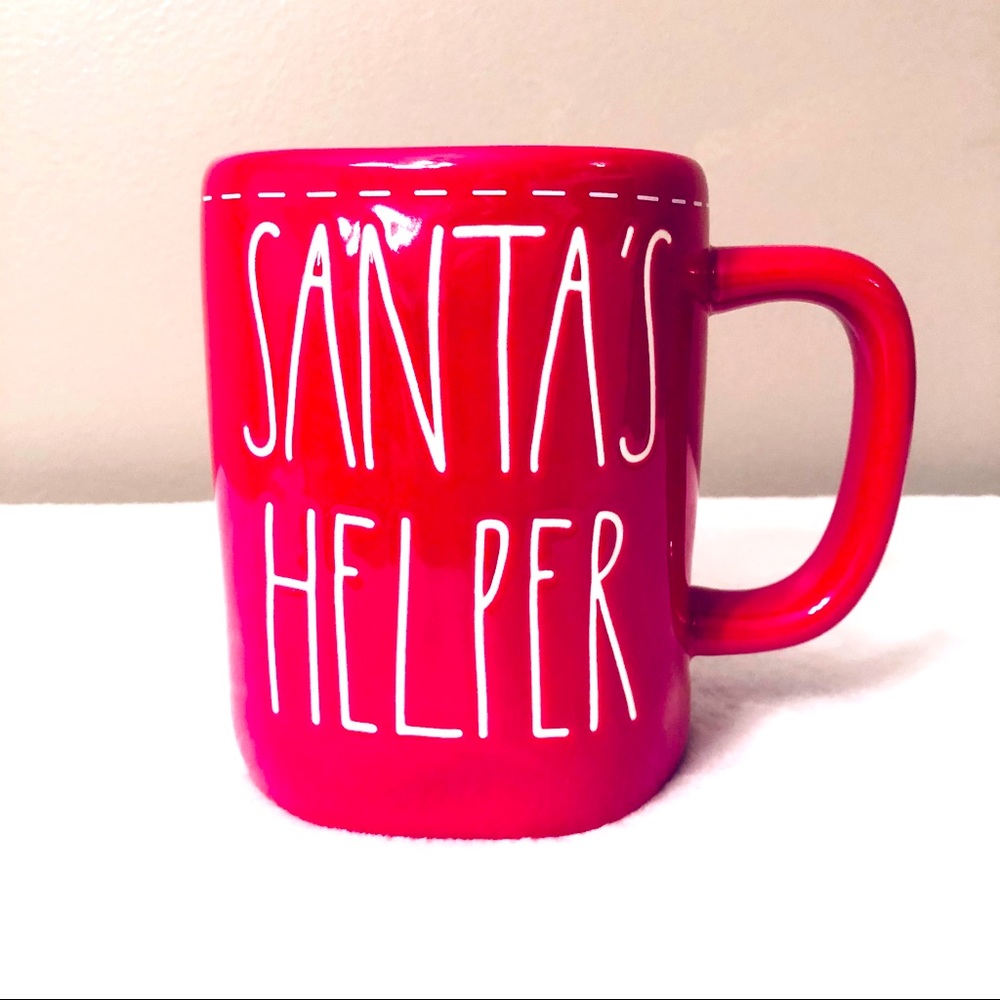 🎅 NEW!!  Rae Dunn red ceramic Santa’s Helper mug
